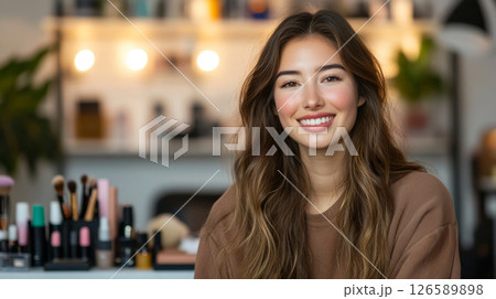 Smiling Woman in a Beauty Store 126589898