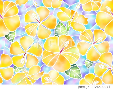 ハイビスカスのステンドグラス B-8 ハイビスカスのステンドグラス B-8 126590051