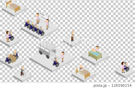 Illustration about care with isometric copy space 126590154