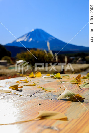 晴天の早朝に清々しい雄大な富士山 126590504