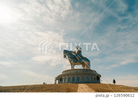 Ulaanbaatar, Mongolia - 5 may 2025 Equestrian statue of Genghis Khan in Mongolia Ulaanbaatar, Mongolia - 5 may 2025 Equestrian statue of Genghis Khan in Mongolia 126590612