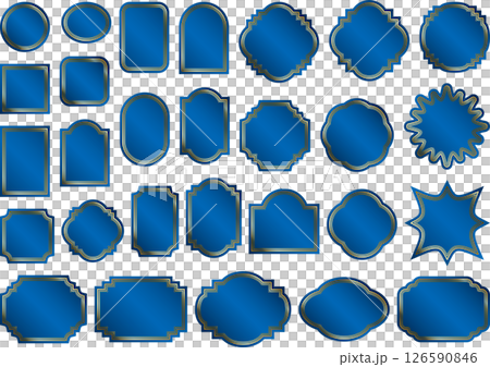 Label, triple line, 15 blue 126590846