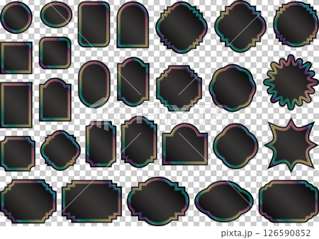 Label, triple line, 21 rainbow 126590852