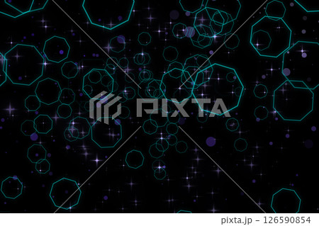八芒星模様とキラキラ光るパーティクルのCG画像 126590854