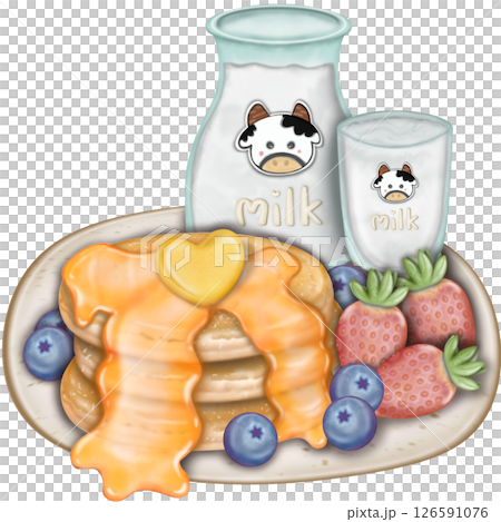 Breakfast plates isolated on transparent PNG background for food and drink breakfast-themed designs cute hand drawn. Breakfast plates isolated on transparent PNG background for food and drink breakfast-themed designs cute hand drawn. 126591076