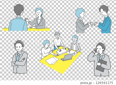 ビジネスイラストセット ビジネスイラストセット 126591175