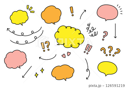 手書き風のかわいい吹き出しと矢印のセット 126591219