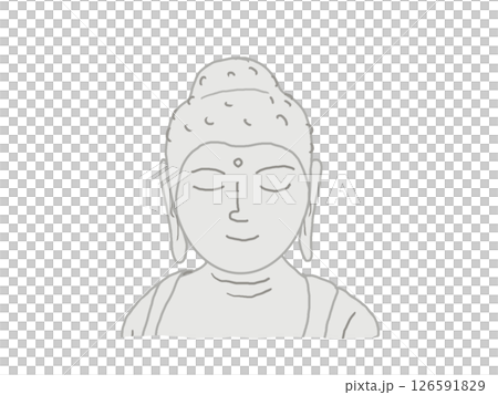 Illustration of the face of Shaka Nyorai Illustration of the face of Shaka Nyorai 126591829