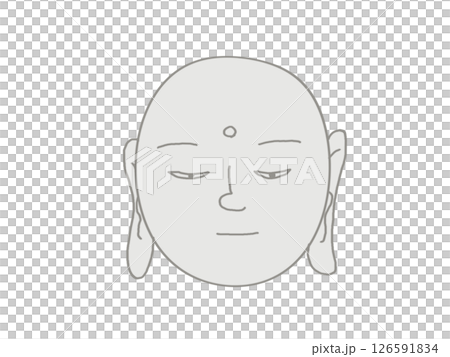 Illustration of the face of Jizo Bodhisattva Illustration of the face of Jizo Bodhisattva 126591834