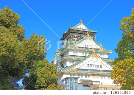 大阪府大阪市、大阪城の風景 126591890