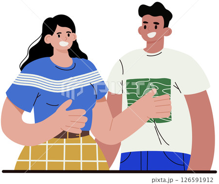Business people or employee with communication skill. Education, training and improvement for career building. Isolated flat vector illustration	 126591912