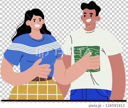 Business people or employee with communication skill. Education, training and improvement for career building. Isolated flat vector illustration	 126591912