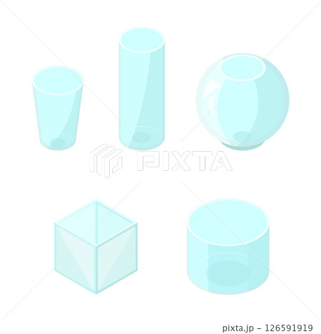 ガラスの入れ物_アイソメトリックのイラスト 126591919