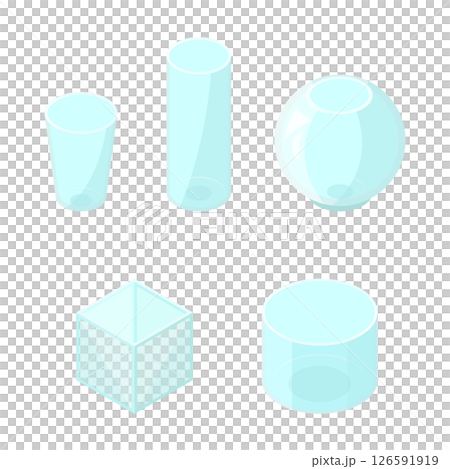 ガラスの入れ物_アイソメトリックのイラスト 126591919