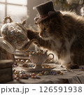猫がキャンディの紅茶を入れている 126591938