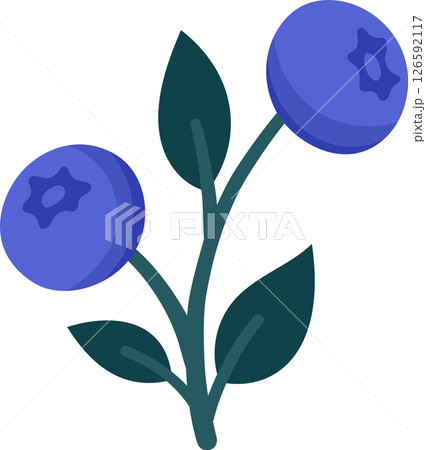 Hand Drawn Blueberry Branch with Ripe Berries and Leaves. Cute Botanical Illustration for Packaging, Kitchen Decor, Stickers, Labels, Logos, Farmers Market or Food Branding Hand Drawn Blueberry Branch with Ripe Berries and Leaves. Cute Botanical Illustration for Packaging, Kitchen Decor, Stickers, Labels, Logos, Farmers Market or Food Branding 126592117