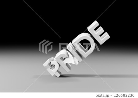 床に衝突して壊れるPRIDEの文字 床に衝突して壊れるPRIDEの文字 126592230