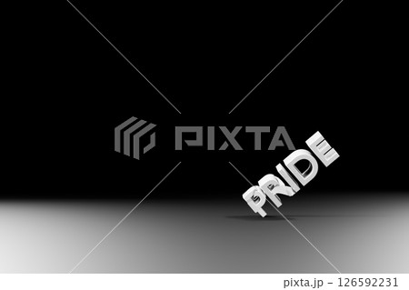 床に衝突して壊れるPRIDEの文字 126592231