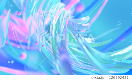 有機的に渦を巻くガラスのアブストラクト - ブルー 有機的に渦を巻くガラスのアブストラクト - ブルー 126592421