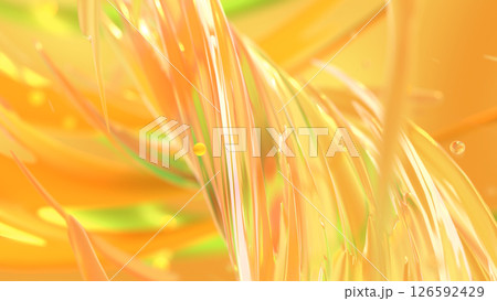 有機的に渦を巻くガラスのアブストラクト - オレンジ 126592429