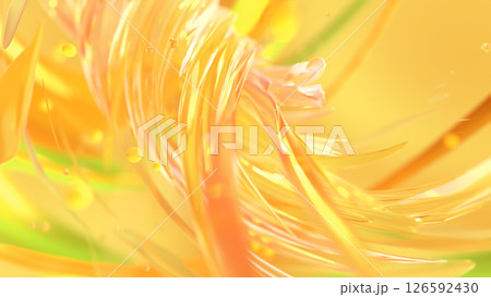 有機的に渦を巻くガラスのアブストラクト - オレンジ 126592430