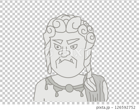 不動明王の顔と上半身のイラスト 126592752