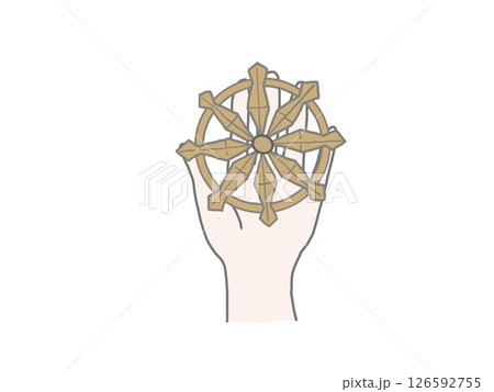法輪と手のイラスト 126592755