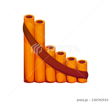 Cartoon musical font letter l as pan flute pipes, music instrument typeface, entertainment funny type, English alphabet character. Isolated vector abc musical, artistic and cultural typography symbol 126592910