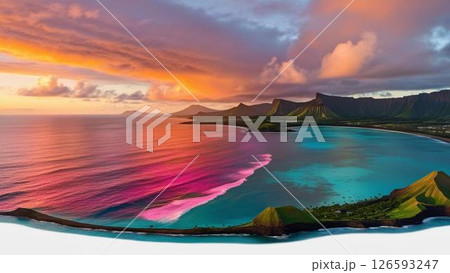 美しい夕焼けの海 美しい夕焼けの海 126593247