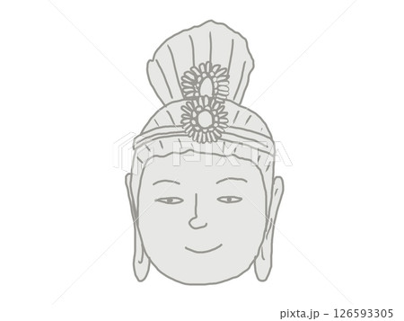 観音様の顔だけのイラスト 126593305