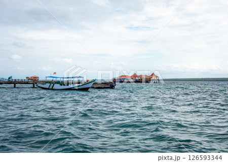 Fishing boats docked at Pulau Liukang Loe, Sulawesi, Indonesia 126593344