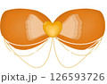red heart with ribbon 126593726