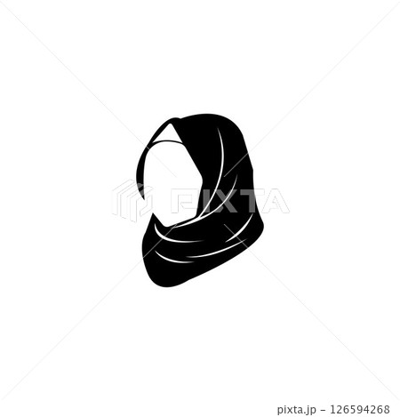 hijab women black silhouette vector icons app-vector 126594268