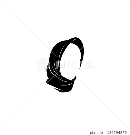 hijab women black silhouette vector icons app-vector 126594276