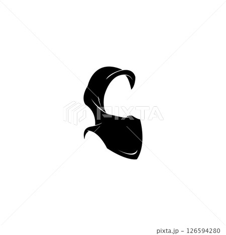 hijab women black silhouette vector icons app-vector 126594280