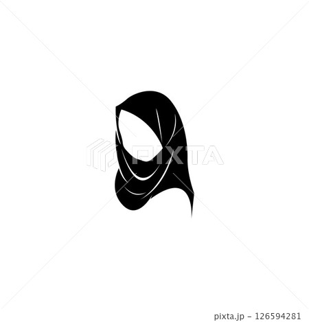 hijab women black silhouette vector icons app-vector hijab women black silhouette vector icons app-vector 126594281
