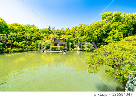 初夏の相楽園の風景 池越しに見る船屋形 兵庫県神戸市中央区 初夏の相楽園の風景 池越しに見る船屋形 兵庫県神戸市中央区 126594347