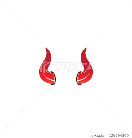 Devil horn vector icon logo design illustration template 126594800