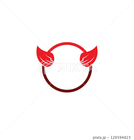 Devil horn vector icon logo design illustration template 126594823