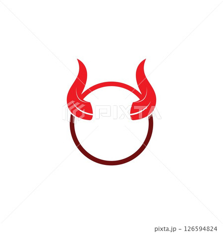Devil horn vector icon logo design illustration template 126594824