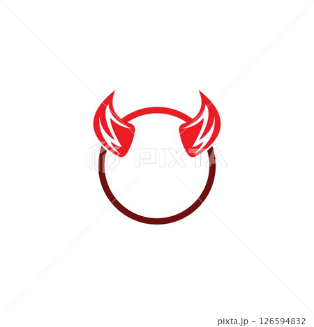 Devil horn vector icon logo design illustration template 126594832