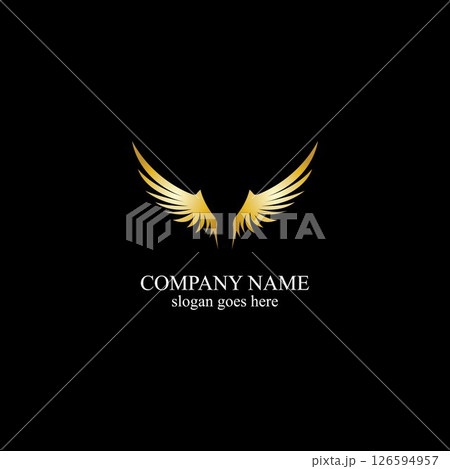 wings gold logo vector illustration template-vector 126594957
