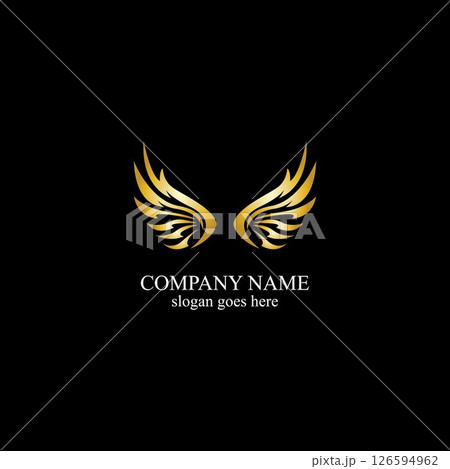 wings gold logo vector illustration template-vector 126594962