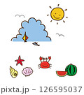 夏の素材 海と太陽 126595037