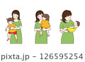 子どもを抱っこする母親セット 126595254
