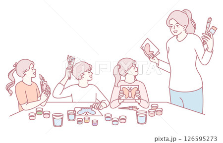 Engaging Creative Children in Various Arts and Crafts Fun Activities and Projects Together 126595273