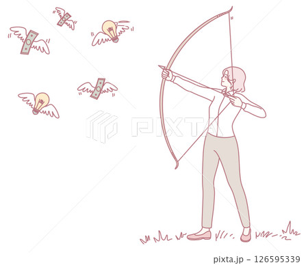 An Innovative and Creative Concept of Archery and Ideas Soaring to New Heights, Taking Flight An Innovative and Creative Concept of Archery and Ideas Soaring to New Heights, Taking Flight 126595339