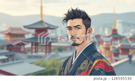 京都を歩く超イケメン男性 126595530