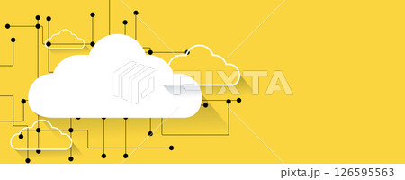 Cloud concept technology background and network security 126595563