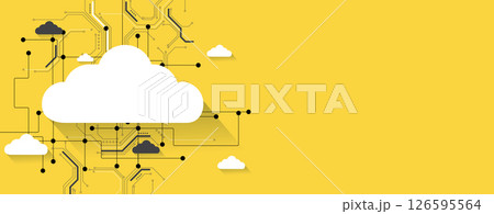 Cloud concept technology background and network security 126595564